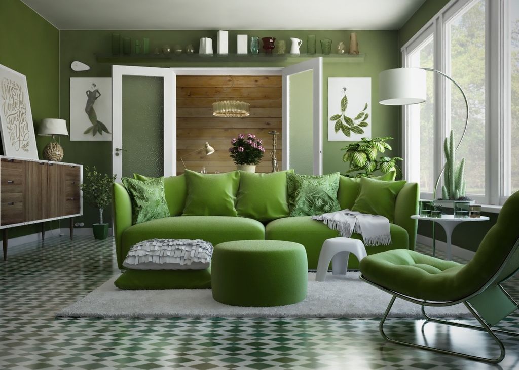 Comfy-green-living-room-couch