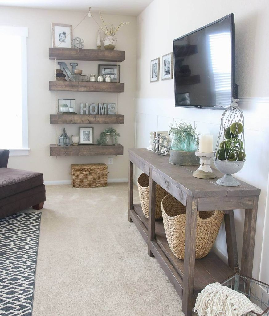 Floating shelves to perfect your living room