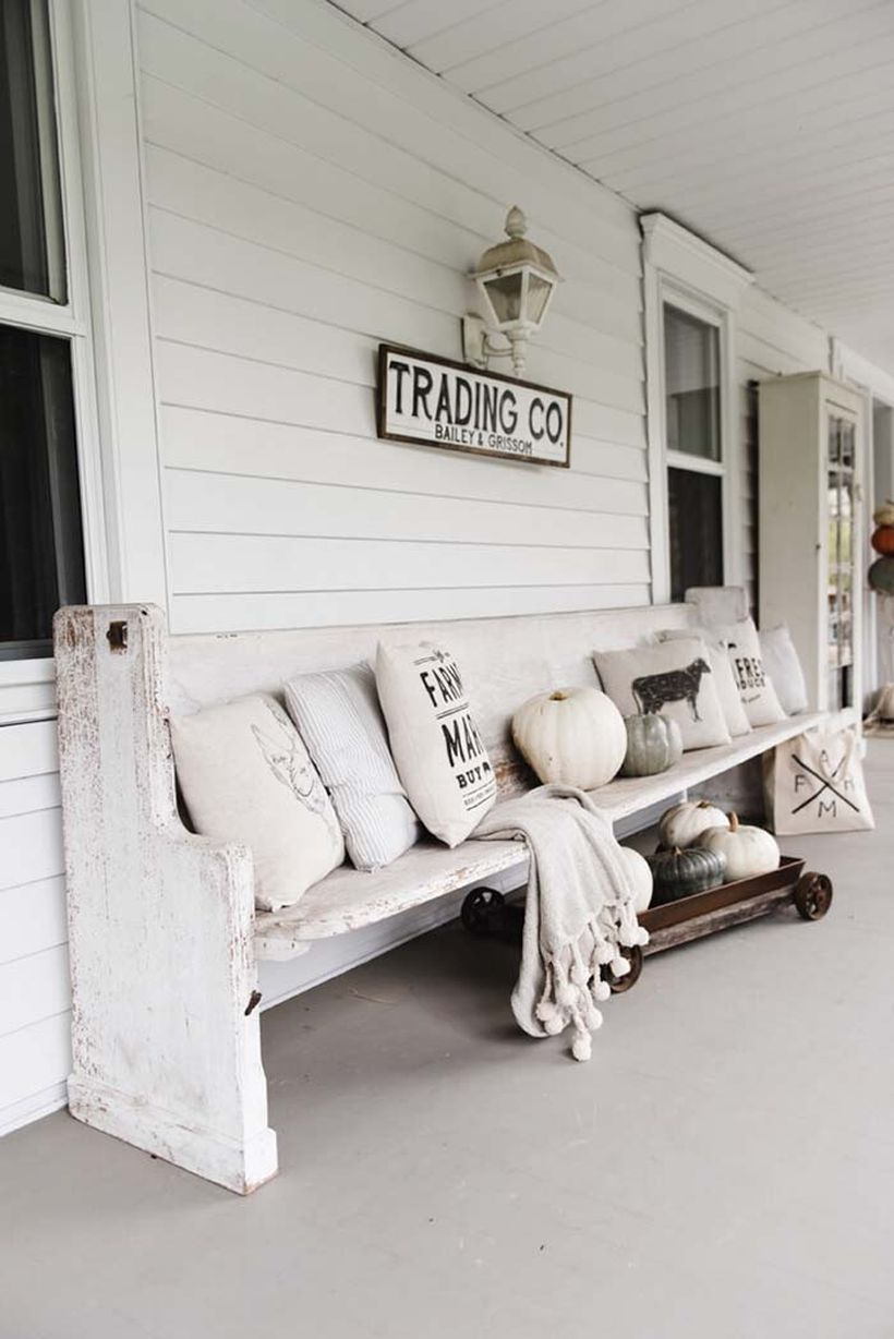 Monochromatic rustic porch