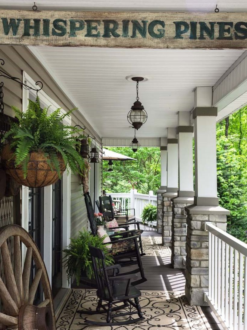 Southern porch design with vintage accents