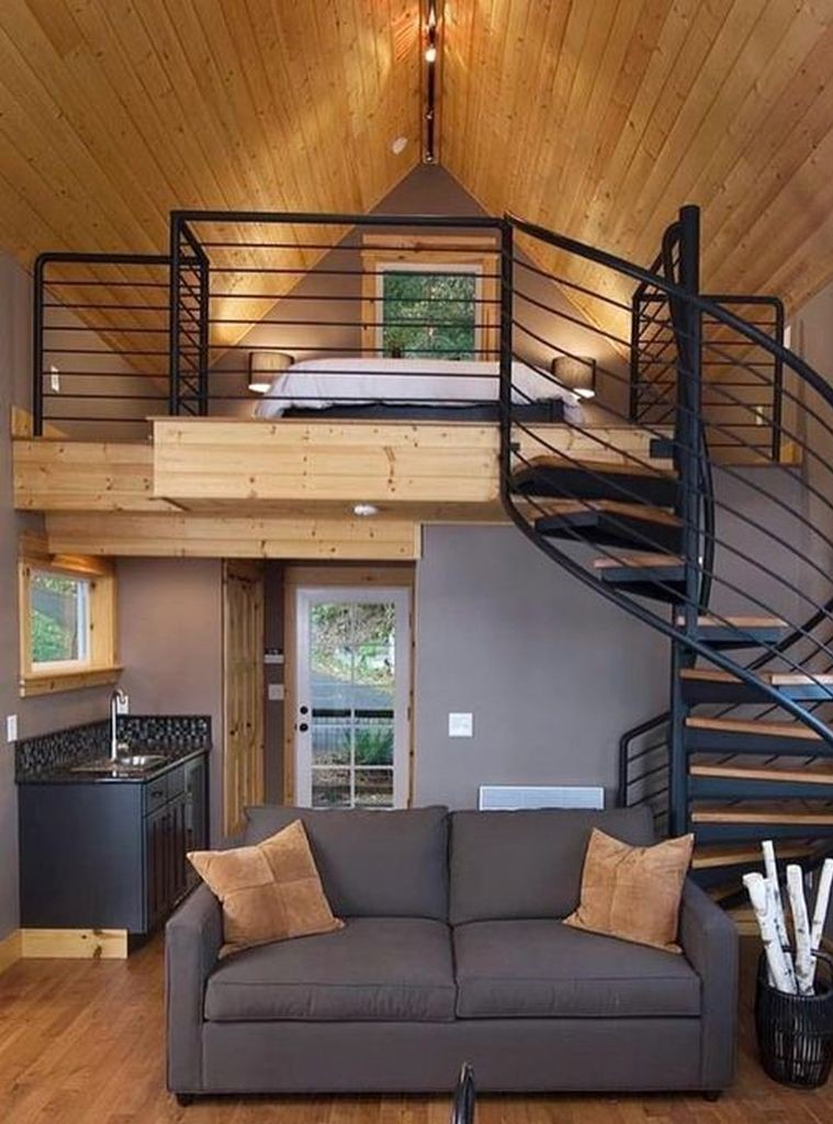 Spiral stairs for small loft bedroom