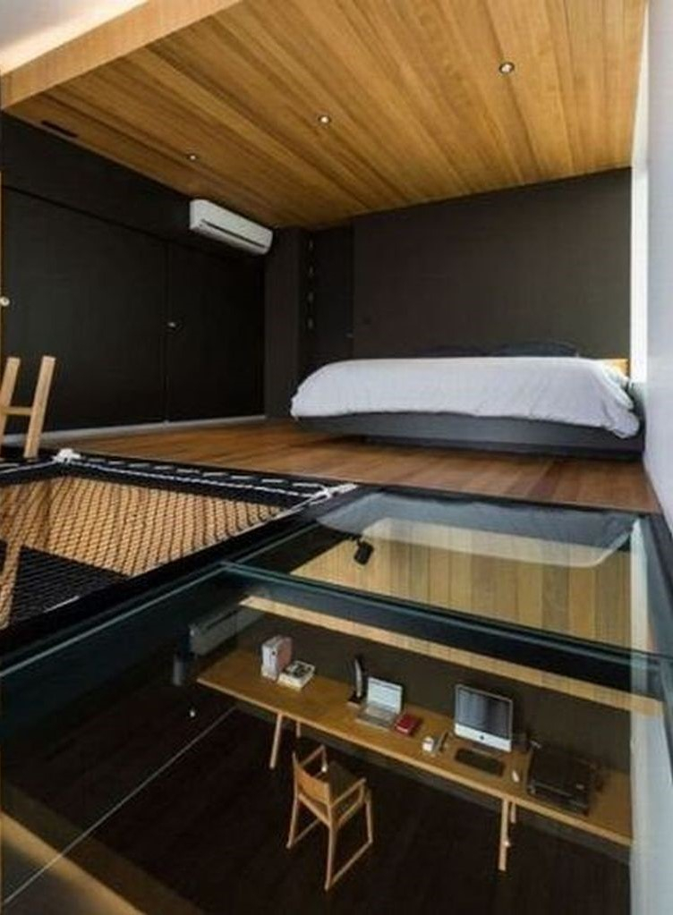 Tiny house with modern loft bedroom