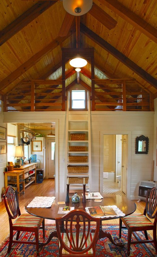 Wooden ceiling combined with lighting for loft bedroom