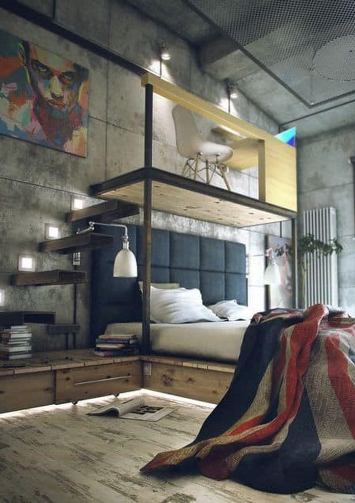 Wooden floor for loft bedroom