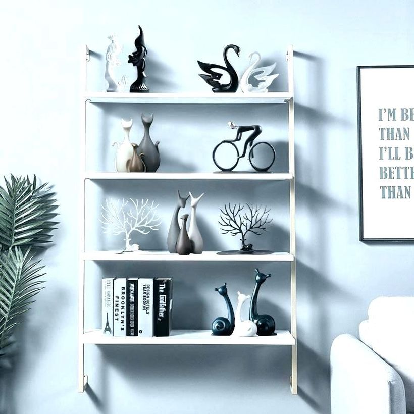Decoration-hanging-ladder-rack-to-store-a-variety-of-modern-ornaments-to-decorate-your-minimalist-living-room