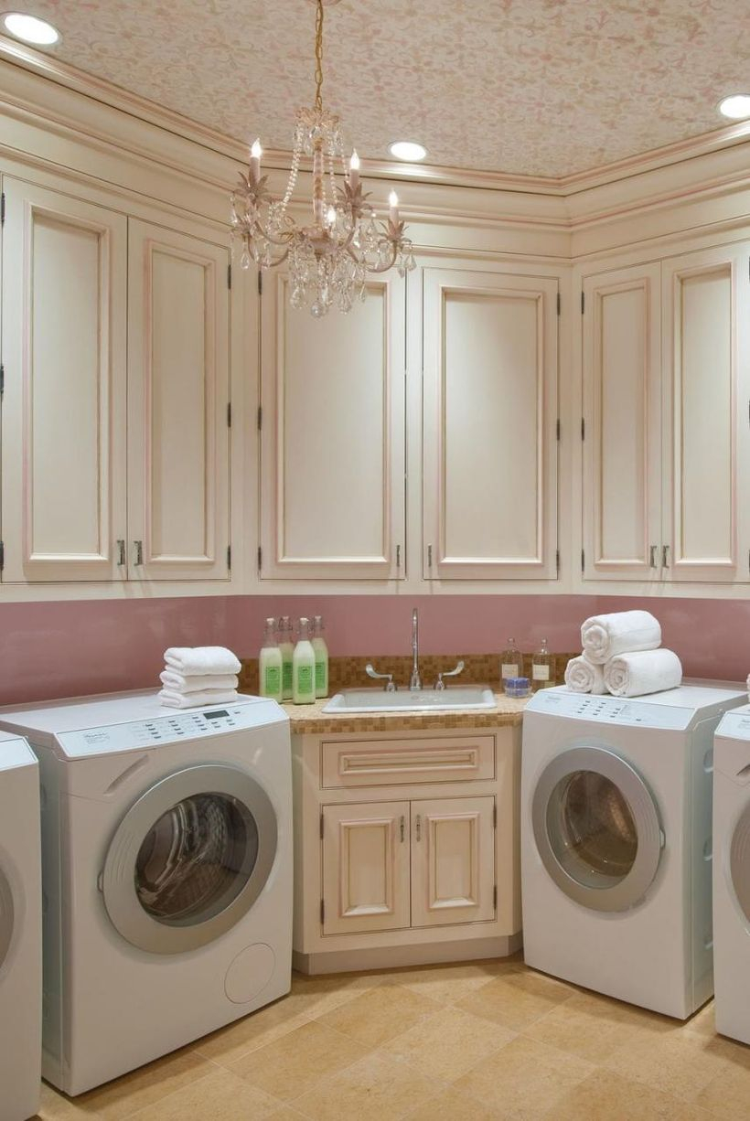 Feminine style laundry room decoration