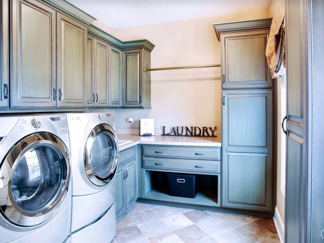 Laundry room with gray cabinet ideas