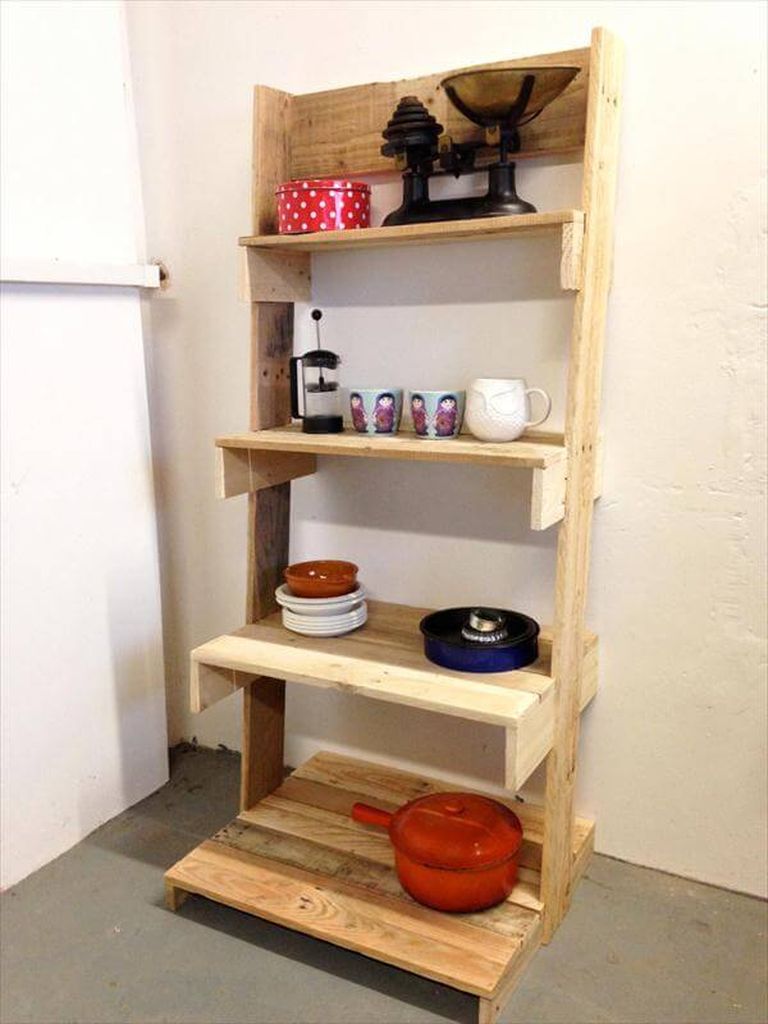 Pallet-ladder-shelving