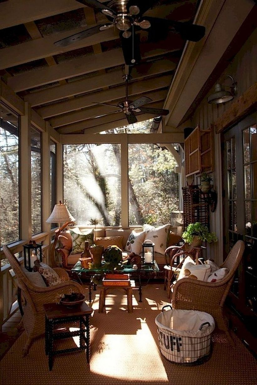 Proch with rattan furniture decoration