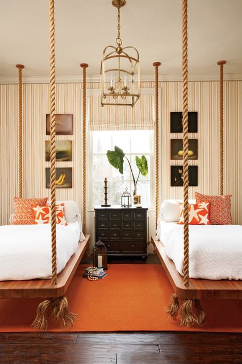 Unique-hanging-bed-from-strong-rope-for-your-bedroom-by-adding-a-pillowcase-with-a-bohemian-touch-to-create-to-beautify-your-room