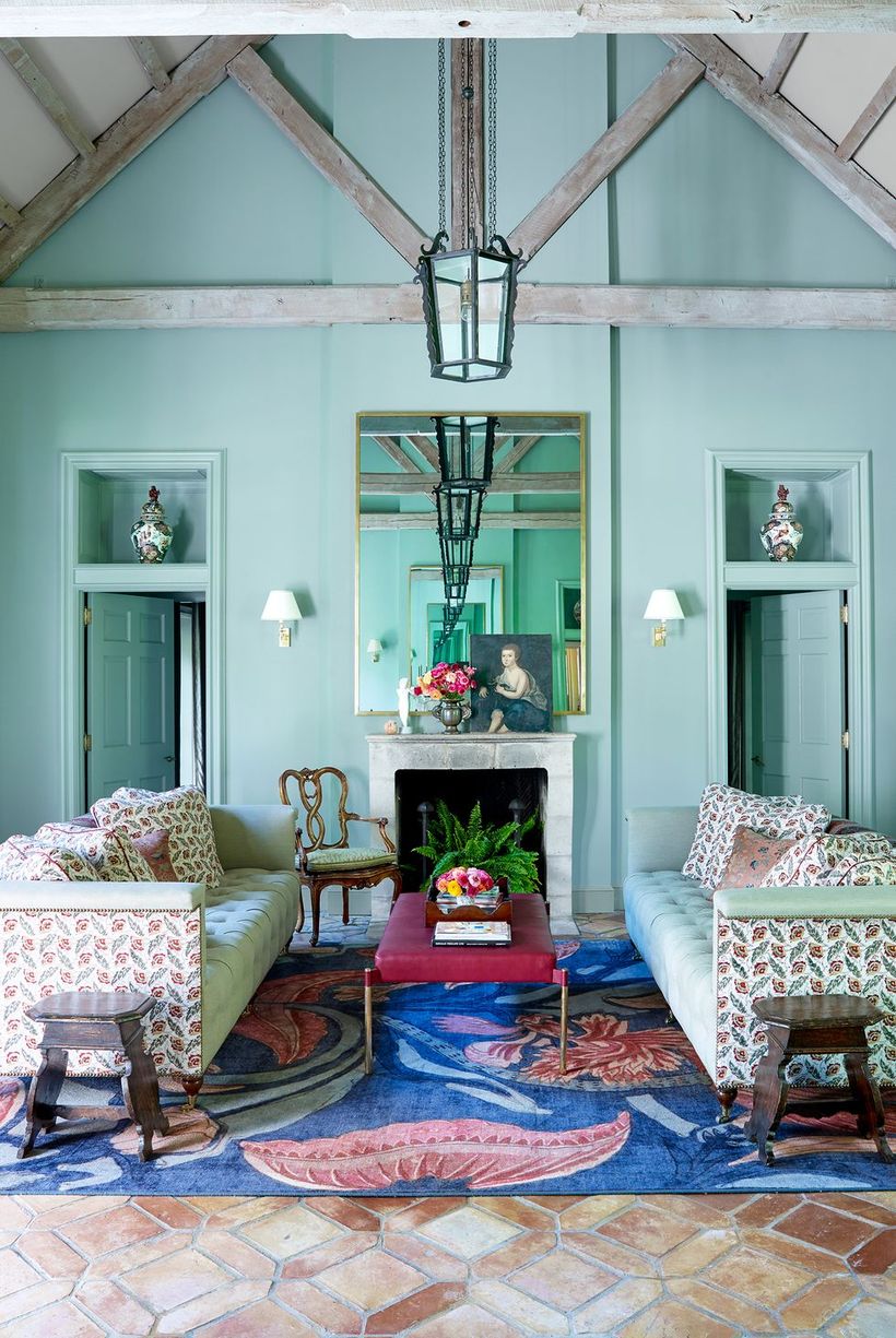 Unique-pattern-sofa-and-coffee-table