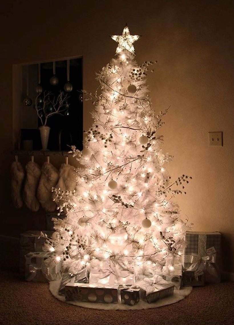 White-christmas-tree-with-ball-ornament-and-decorative-lighting-for-your-living-room