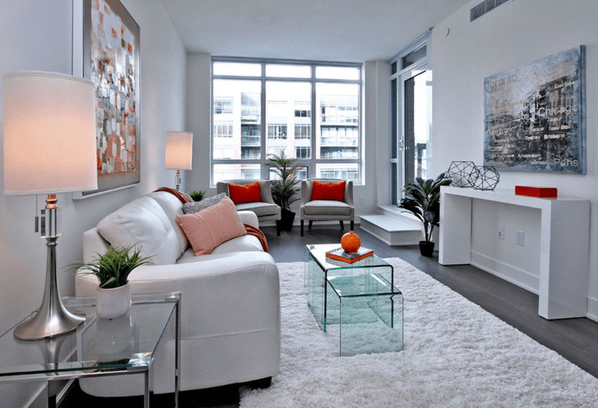 White-sofa-and-square-coffee-table-for-inspiration-decorating-your-living-room-and-glass-table-to-put-some-table-lamp