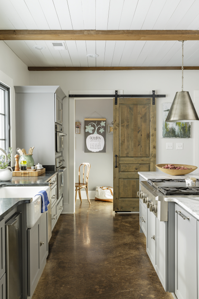 Classic kitchen with granite floor