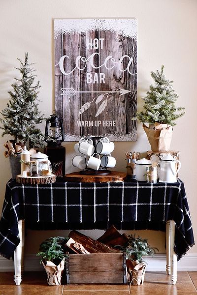 Set-up-this-log-cabin-inspired-hot-cocoa-bar-for-a-winter-party-or-a-cozy-night-indoors.