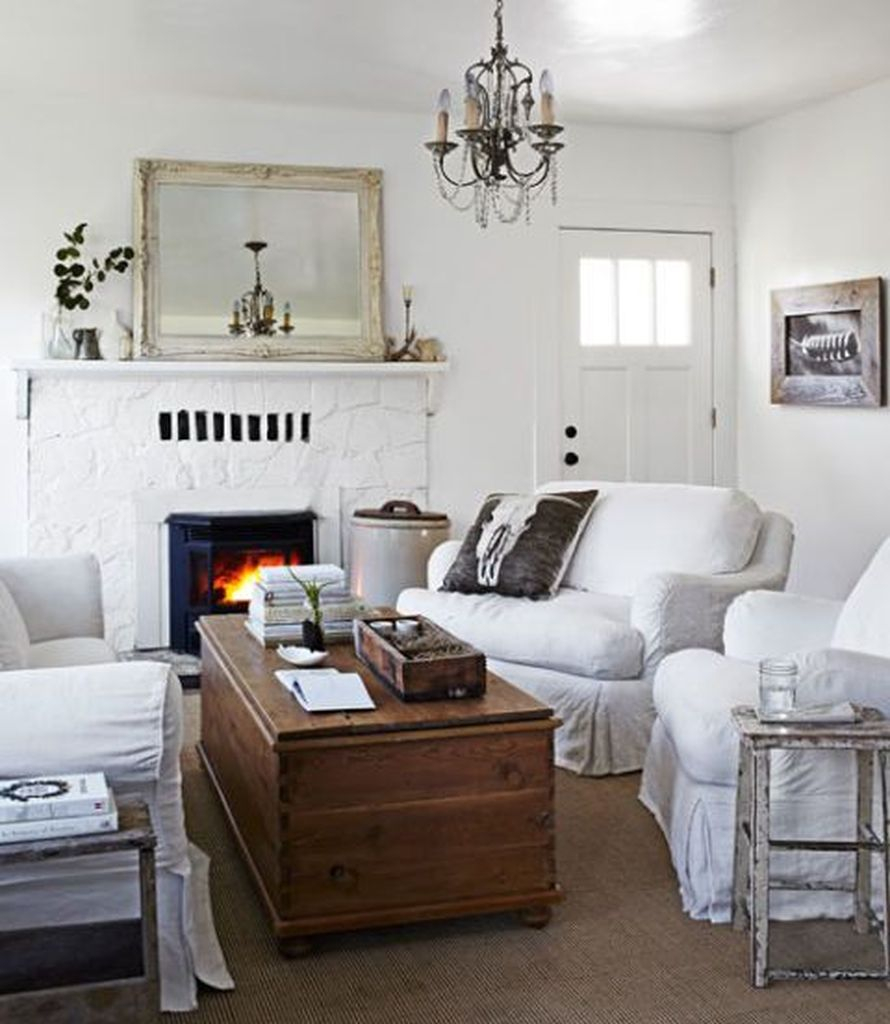 White sofa combined with white walls to perfect your living room