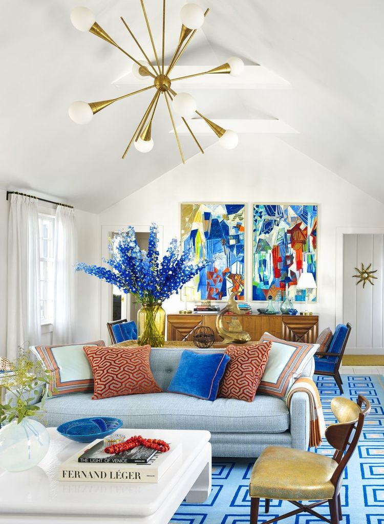White walls with colorful wall decoration