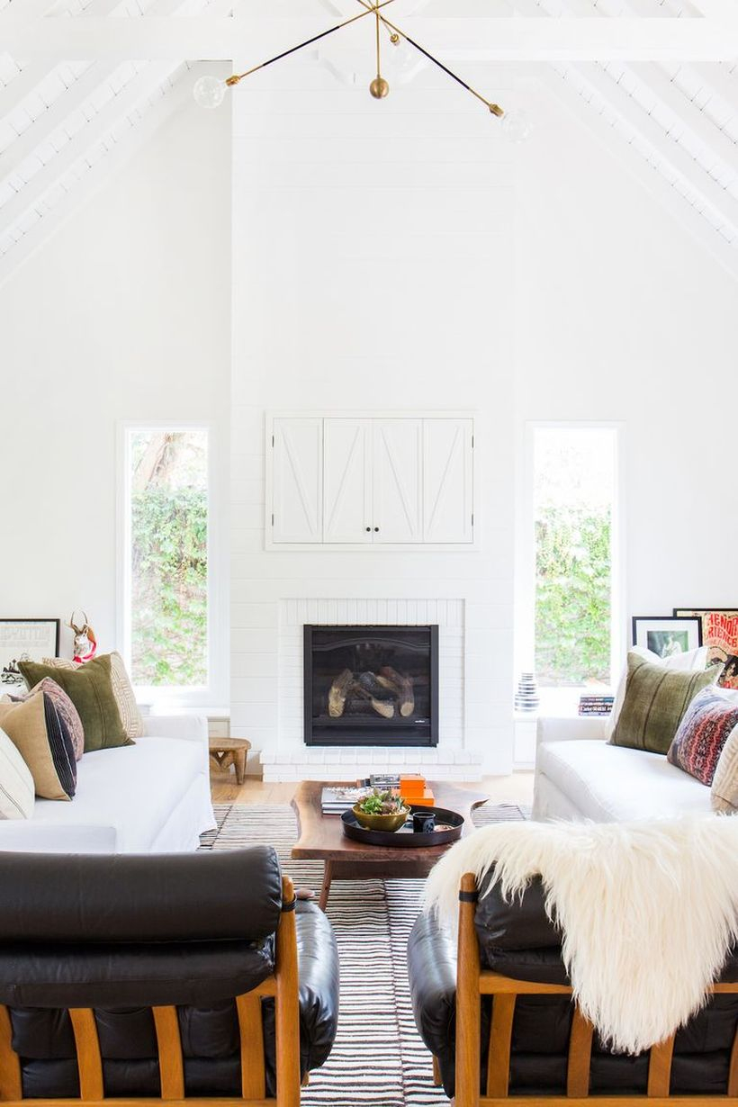 Classic motif and gray cushion with white sofa