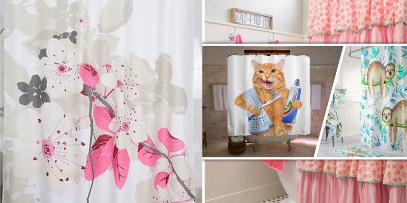 Colourful fall shower curtains for kids bathroom 5