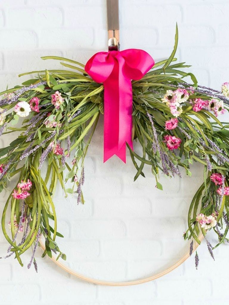 Floral-embroidery-hoop-wreath-pink-ribbon