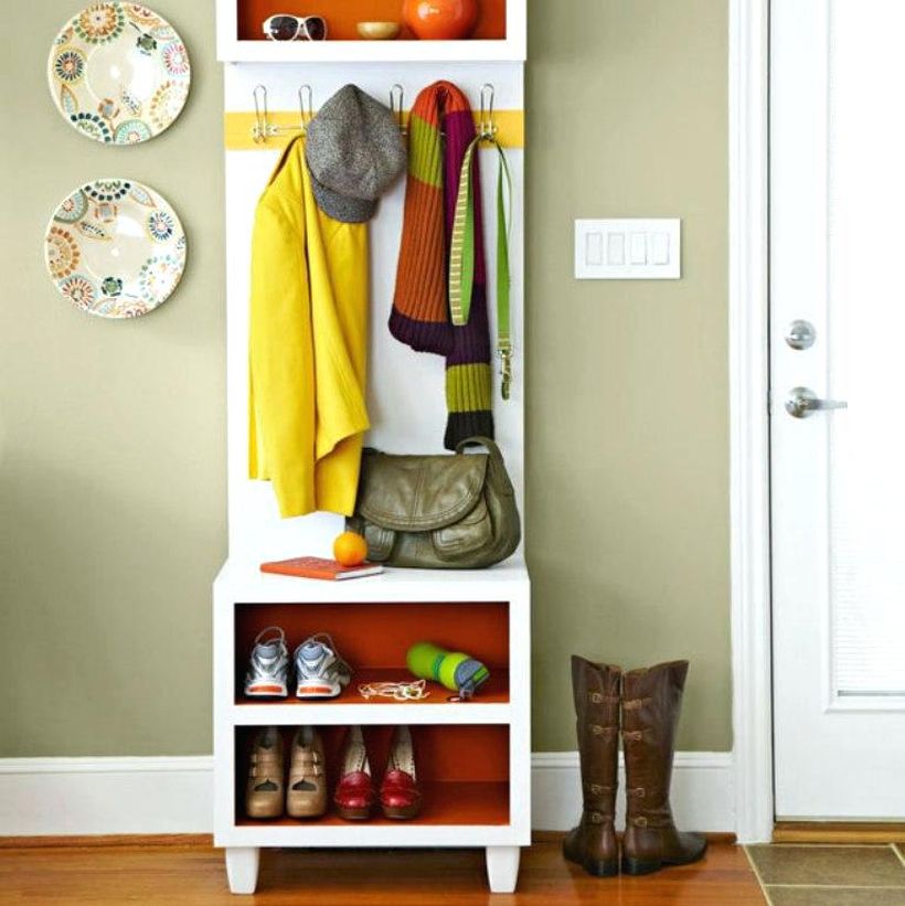 Narrow-hall-tree-coat-racks-storage-rack-with-bench-mirror