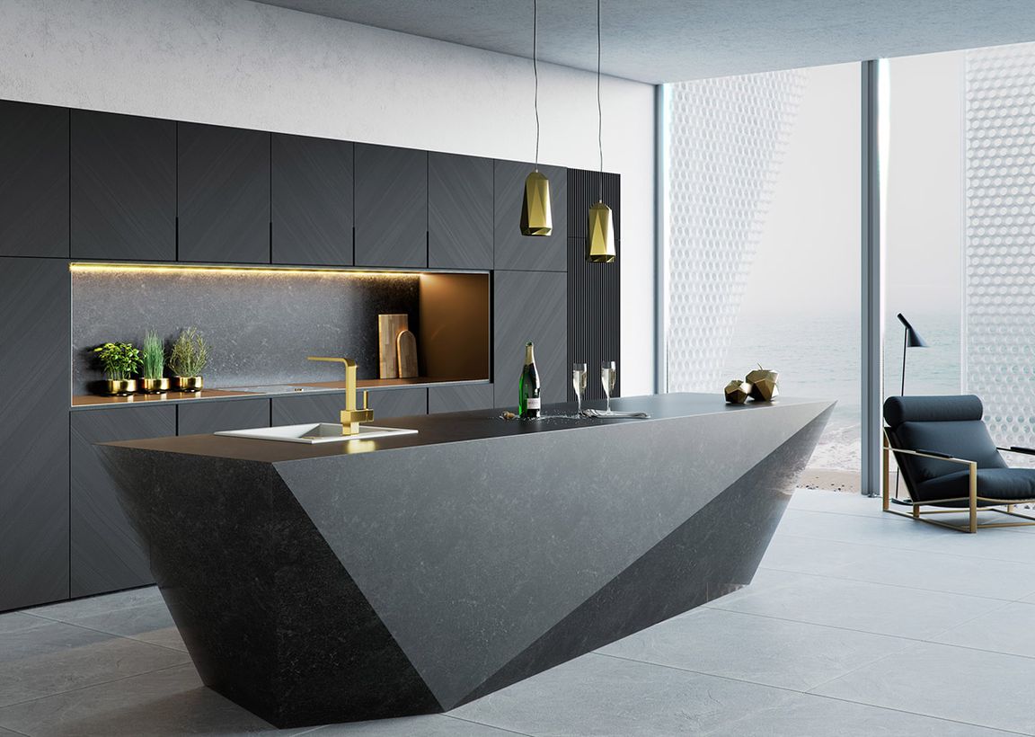Though-a-gold-faucet-matching-planters-and-kitchen-pendant-lights-give-the-decor-scheme-some-classic-finesse.