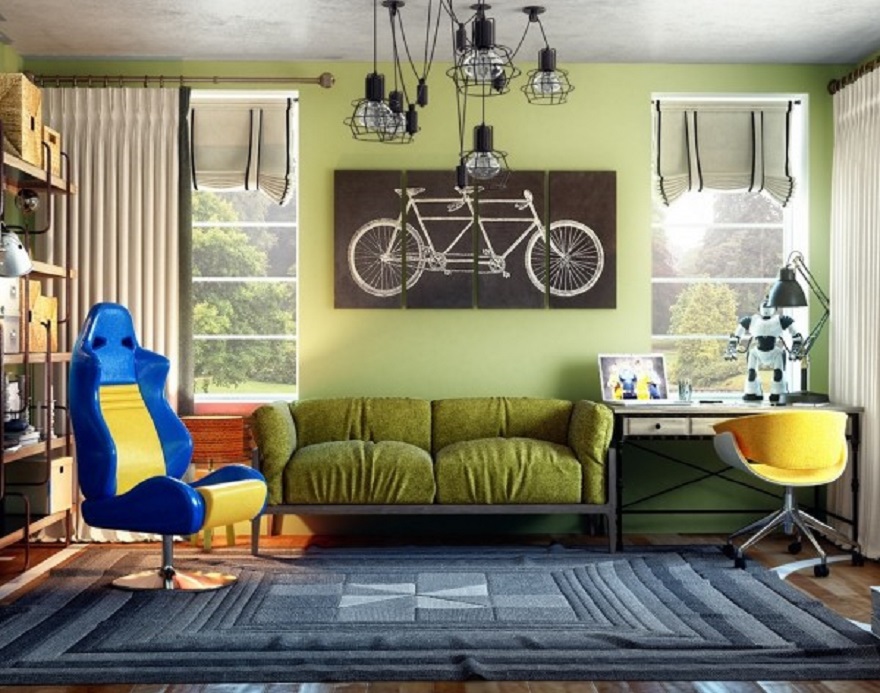 Basement teenage bedroom with plenty of seating without feeling too cluttered 4