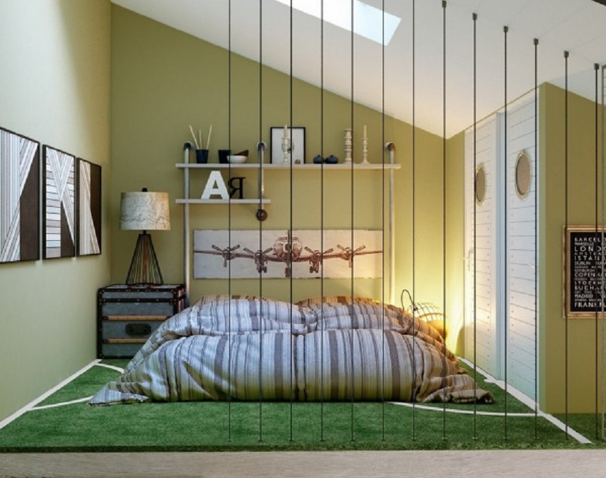 Basement teenage bedroom with plenty of seating without feeling too cluttered 5