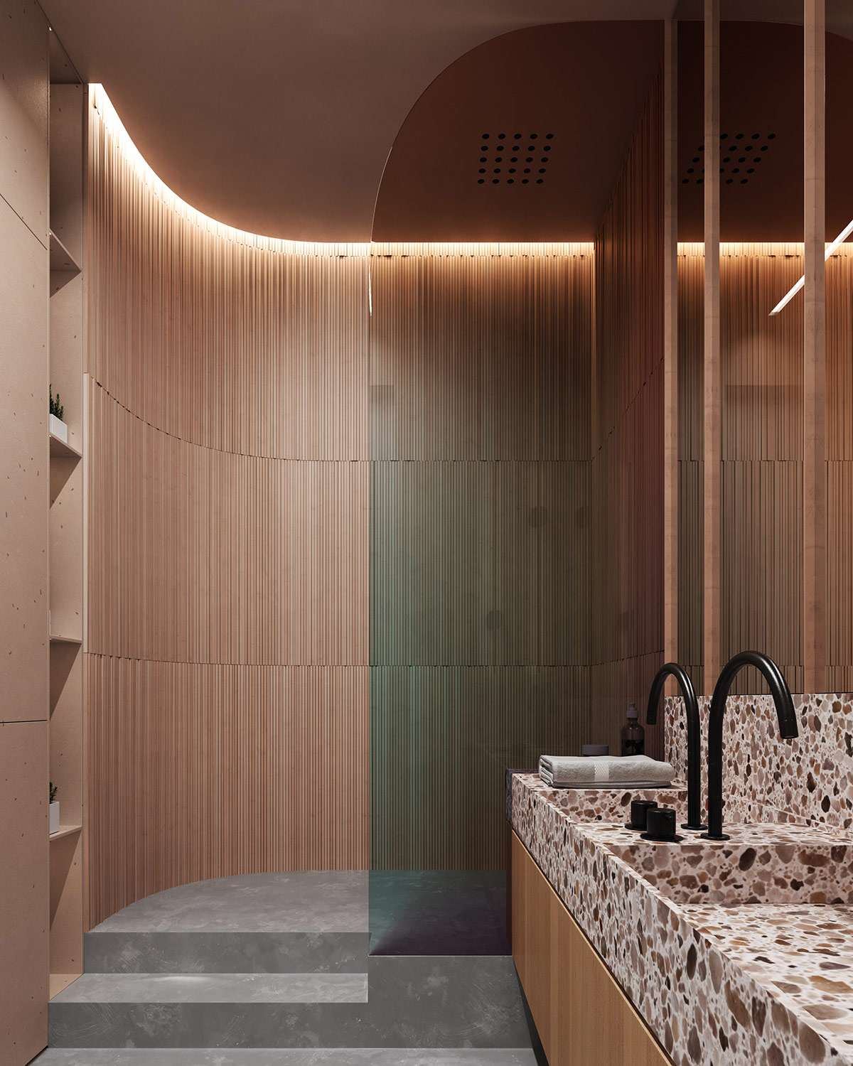 Mind-blowing beige apartment interior that brings certain warmth to a modern room scheme 4