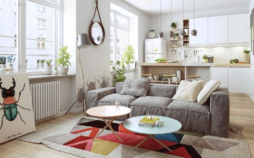 Nordic apartment design with more colorful and plenty of natural themes 1