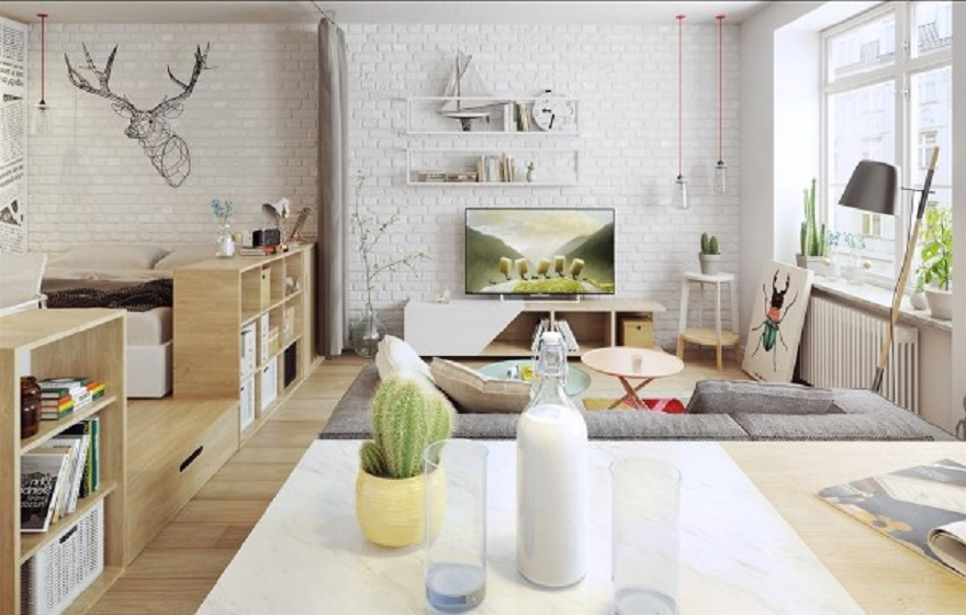 Nordic apartment design with more colorful and plenty of natural themes 2