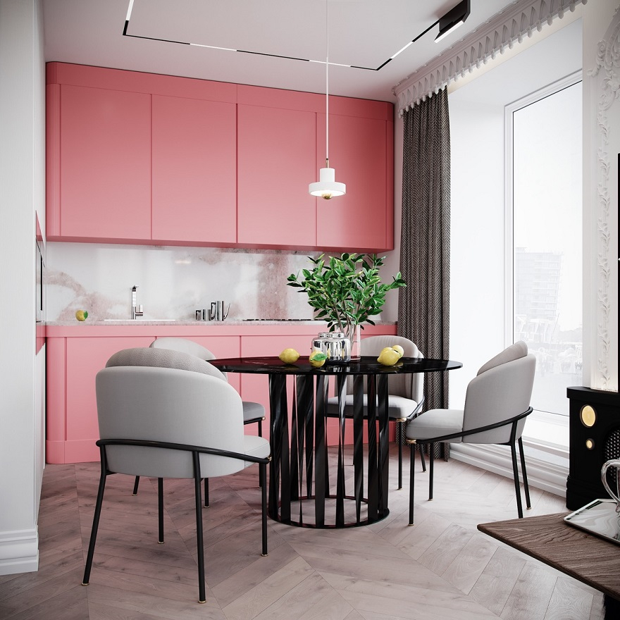 Bright flamingo pink