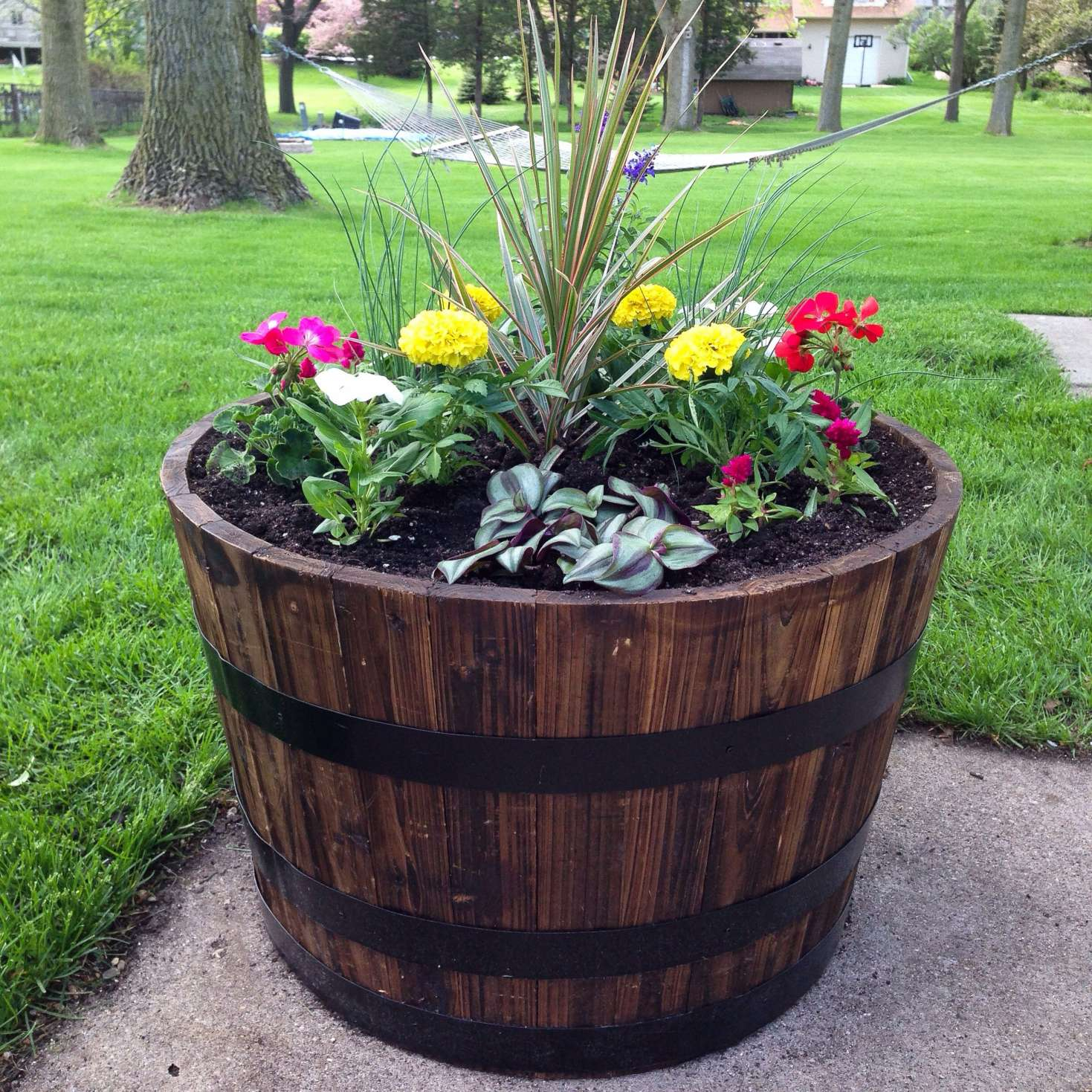 Beautiful wine barrel garden ideas and whiskey barrel planter | garden | wine barrel planter
