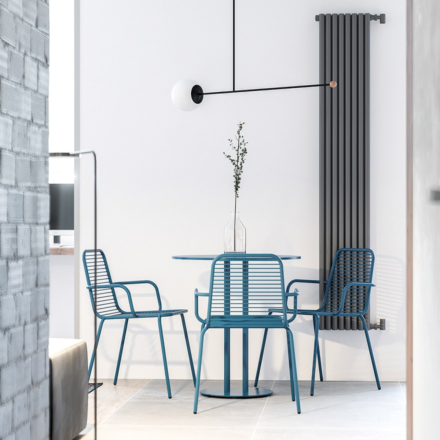 55 square metres house with blue and grey interior that either men or women can stay 2