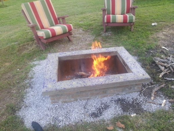 Diy-fire-pit-with-custom-capstone.