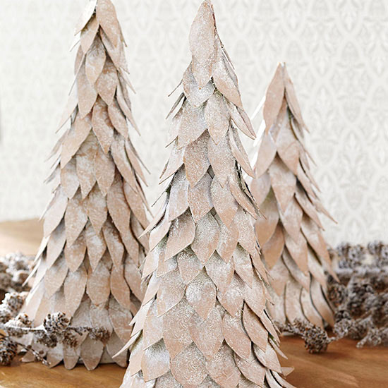 Snow-covered tabletop christmas tree