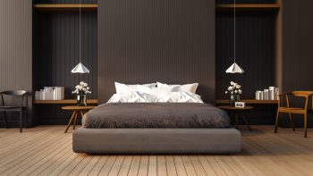 Loft-and-modern-bedroom-3d-render-image
