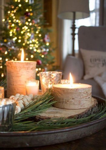 03-a-rustic-tray-with-evergreens-wooden-beads-birch-candle-holders-for-a-rustic-space