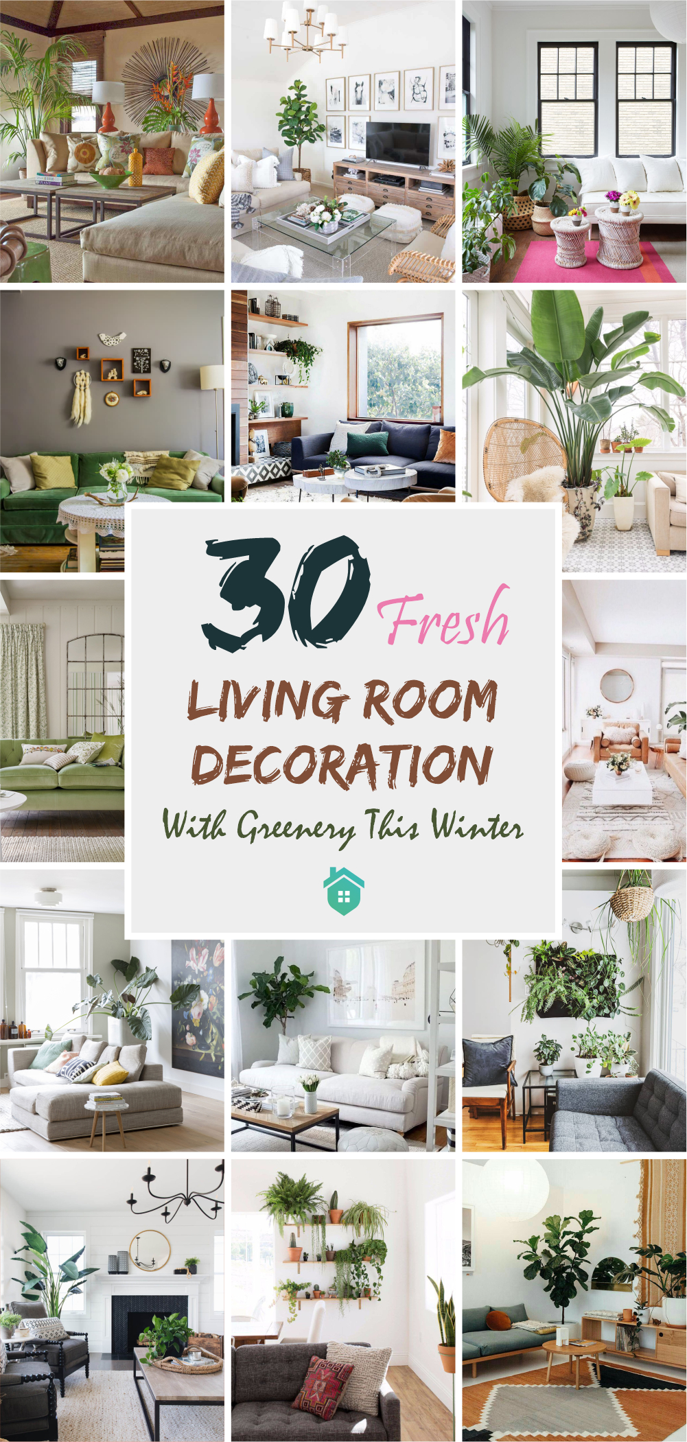 30 fresh living room decoration with greenery this winter5