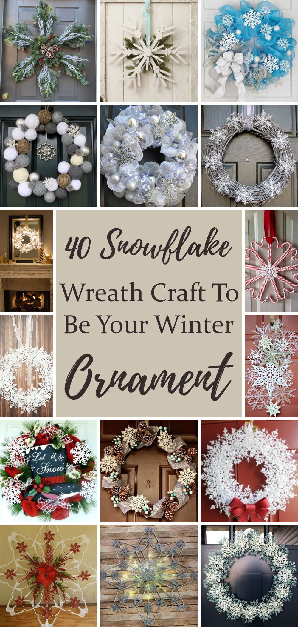 40 snowflake wreath craft to be your winter ornament 1