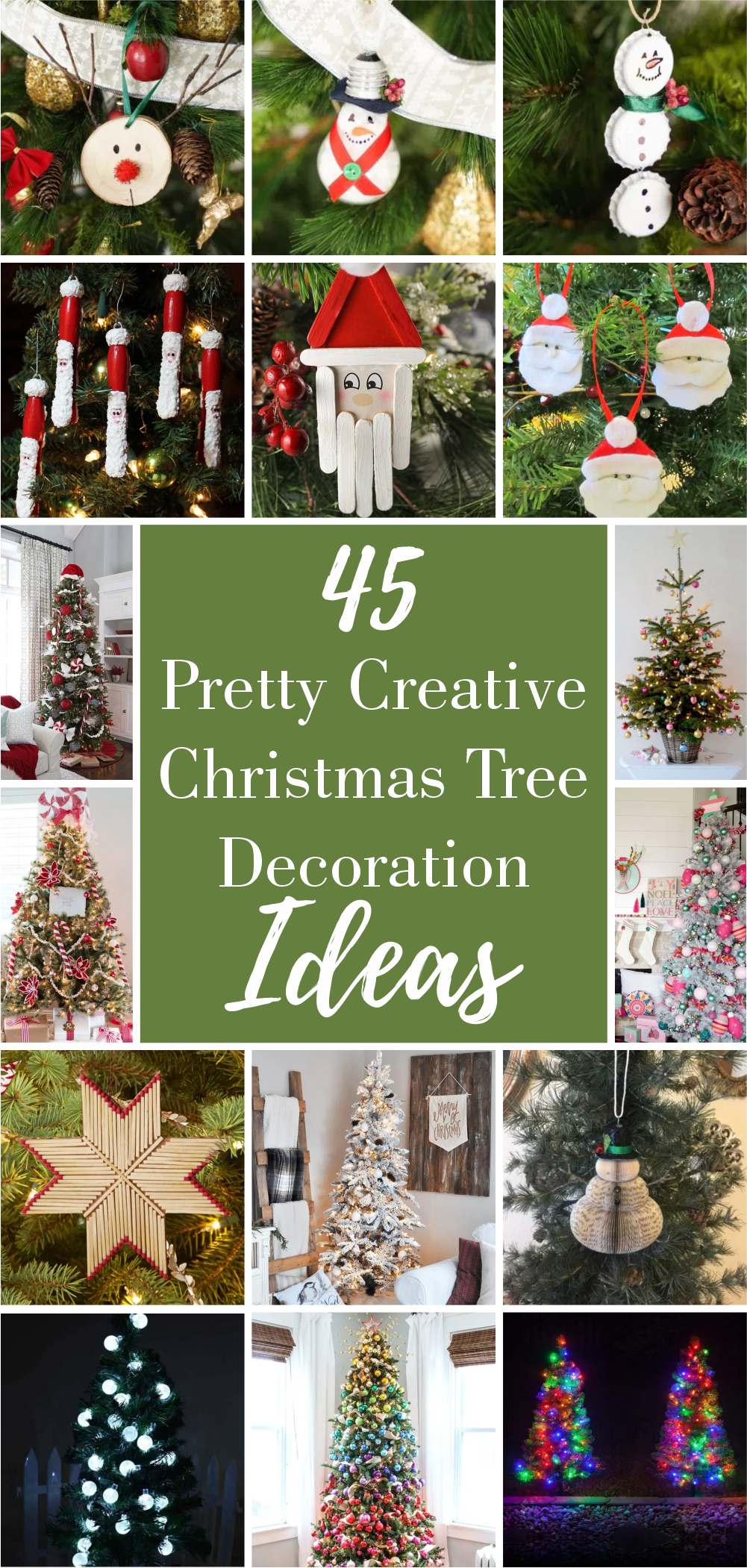 45 pretty creative christmas tree decoration ideas 1