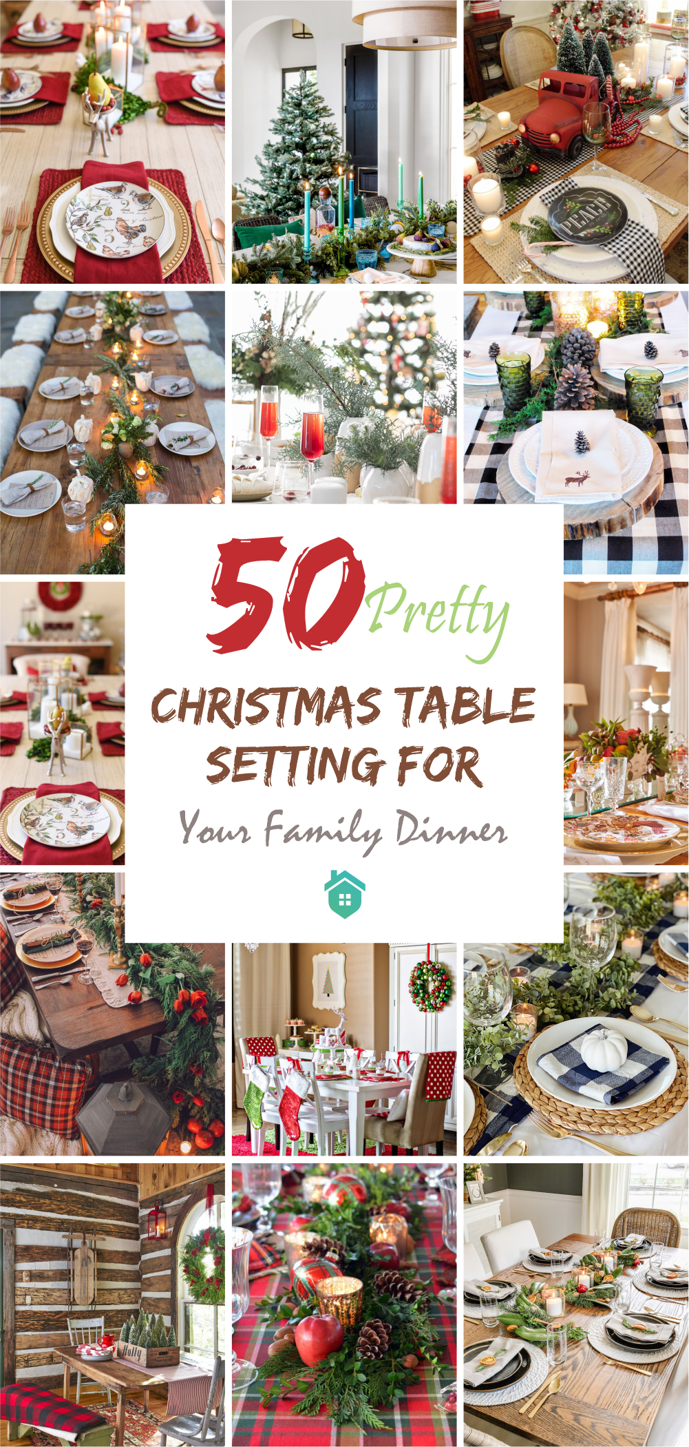 50 pretty christmas ta­­­ble setting for your family dinner5