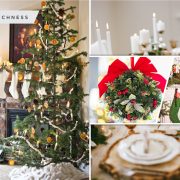 After christmas decoration with winter theme