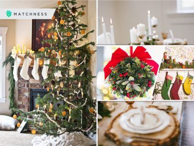 After christmas decoration with winter theme