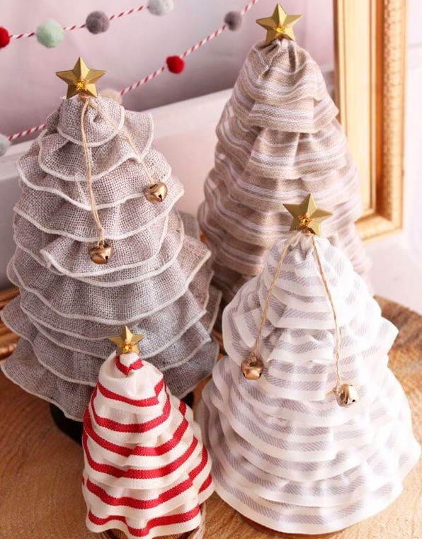 Diy-christmas-tree-cones-with-ribbon