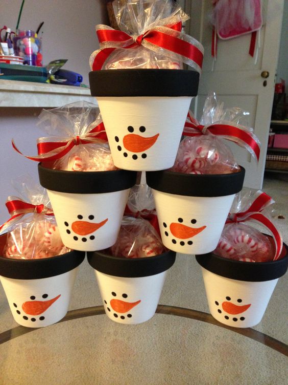 Peppermint-snowman-pots