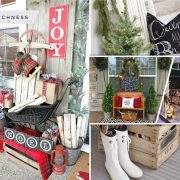 Simple winter front porch decoration