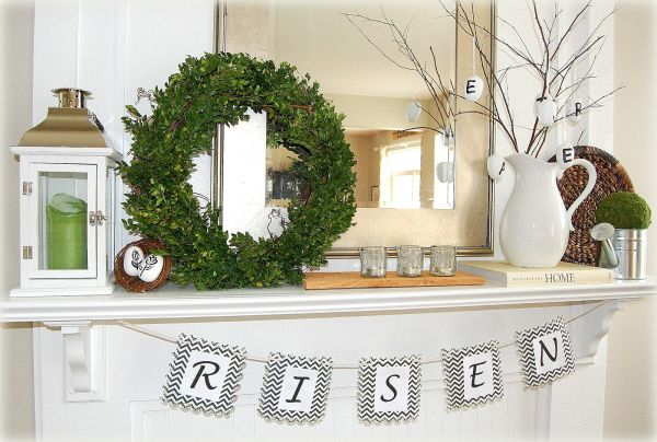 Green-wreath-mantel-for-easter