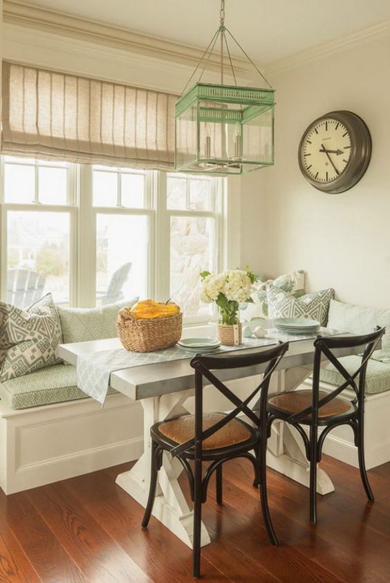 17-aqua-colored-breakfast-nook-with-rustic-touches