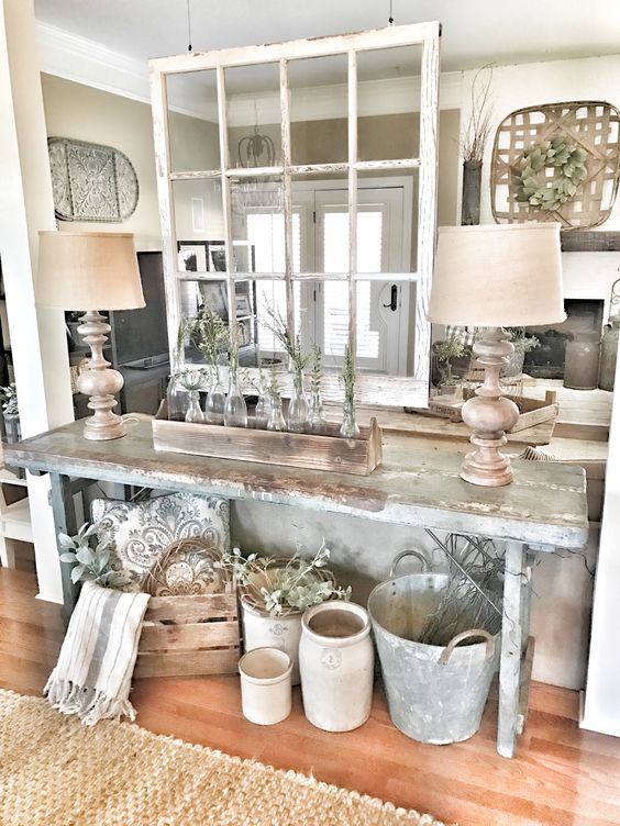 4-07-a-rustic-patina-console-table-some-crates-for-storage-and-some-buckets